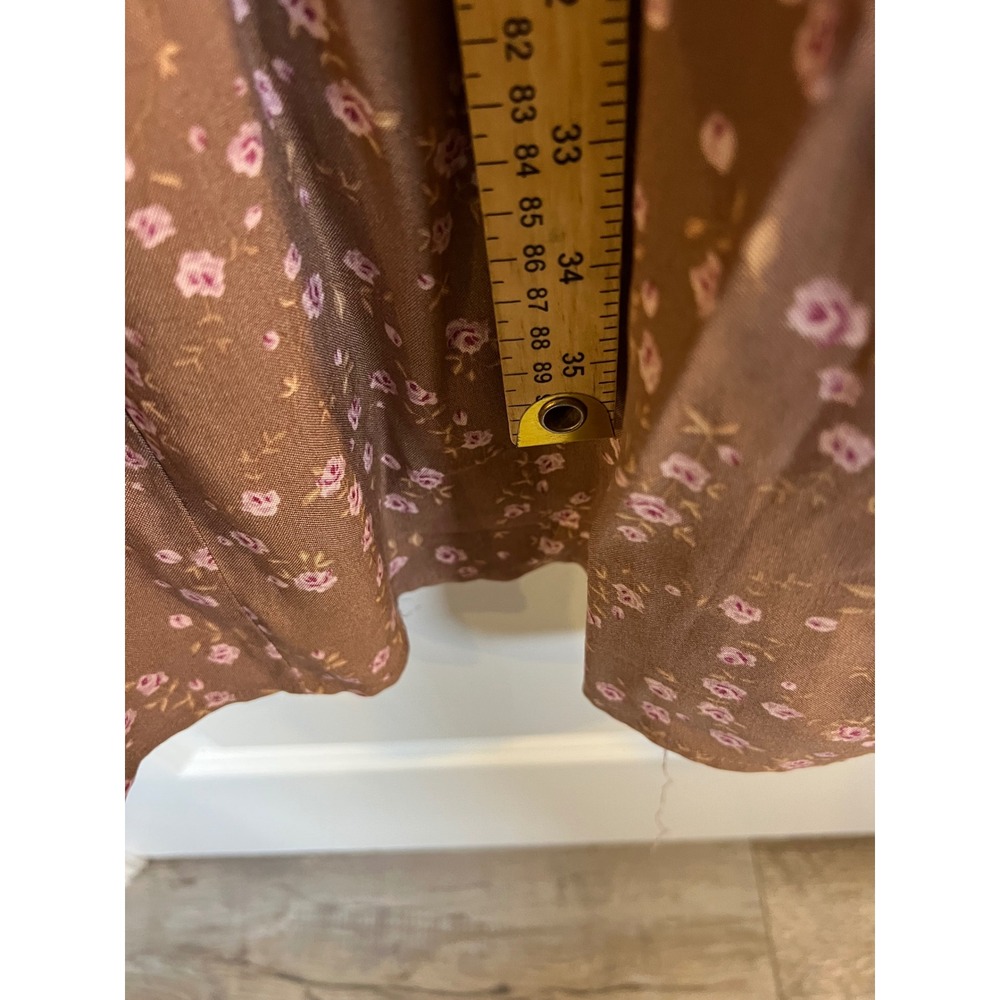 Olive & Oak Womens Maxi Skirt Tiered Floral Brown Large - Picture 5 of 6